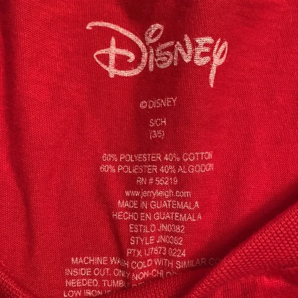 Disney Mickey and Minnie holding hands red white long pajama night shirt size s - Picture 2 of 5